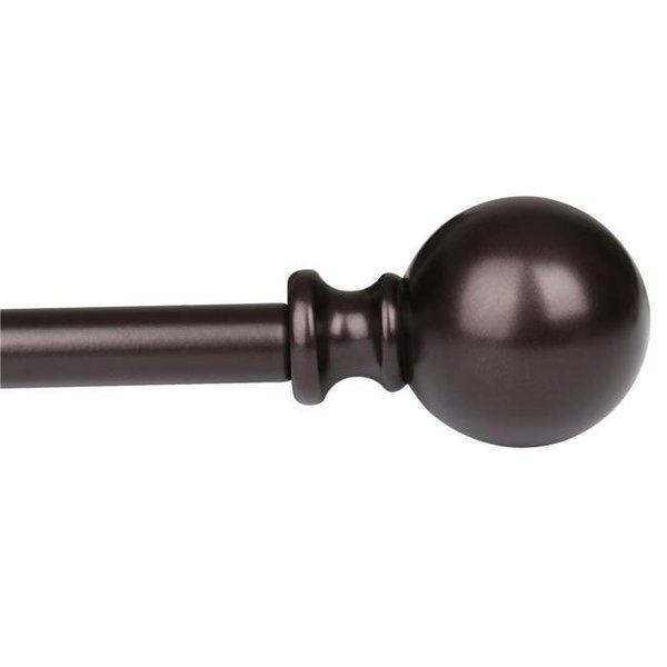 Utopia Alley Utopia Alley D38RB 86-120 in. Adjustable Curtain Rod with Round Finials - Bronze D38RB